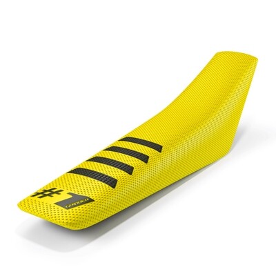 ONE GRIPPER RIBBED SEAT COVER YELLOW/BLACK