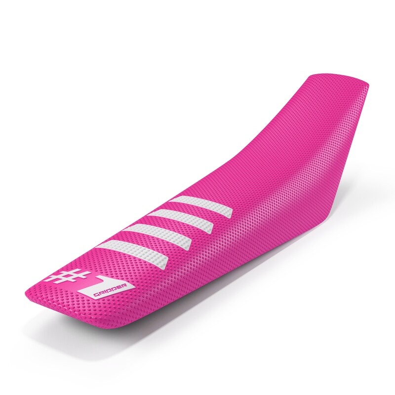 ONE GRIPPER RIBBED SEAT COVER PINK/WHITE