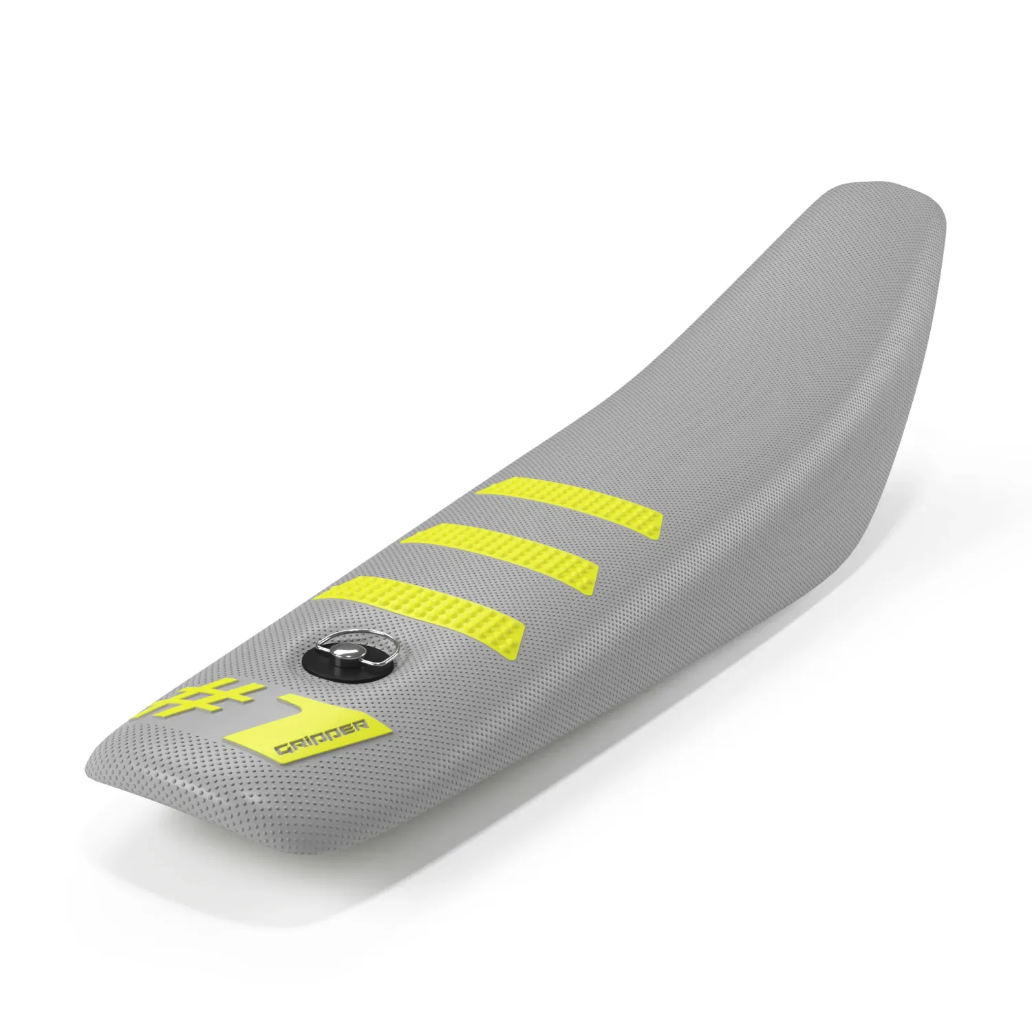 Light Rib Mini Seat Cover LIGHT GREY/NEON YELLOW  (HQV)  ( 50-65cc )