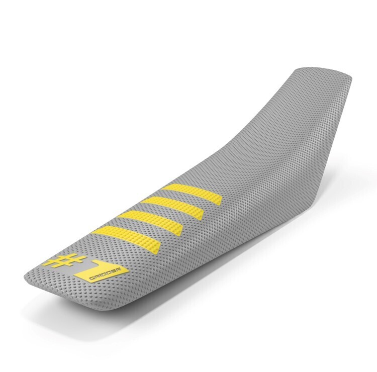 ONE GRIPPER RIBBED SEAT COVER LIGHT GREY/YELLOW