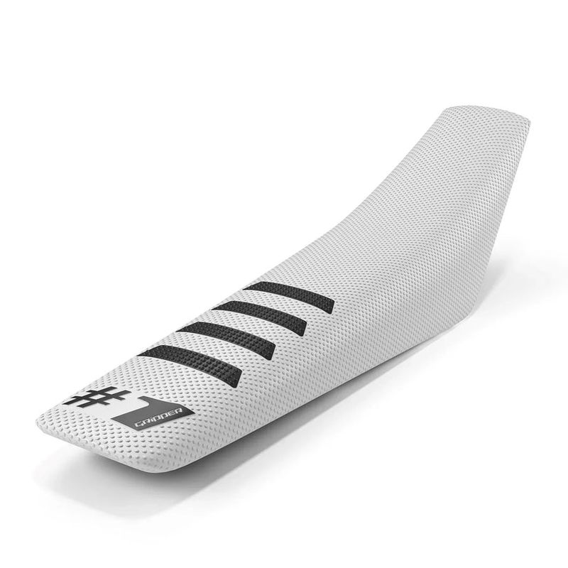ONE GRIPPER RIBBED  SEAT COVER WHITE/BLACK