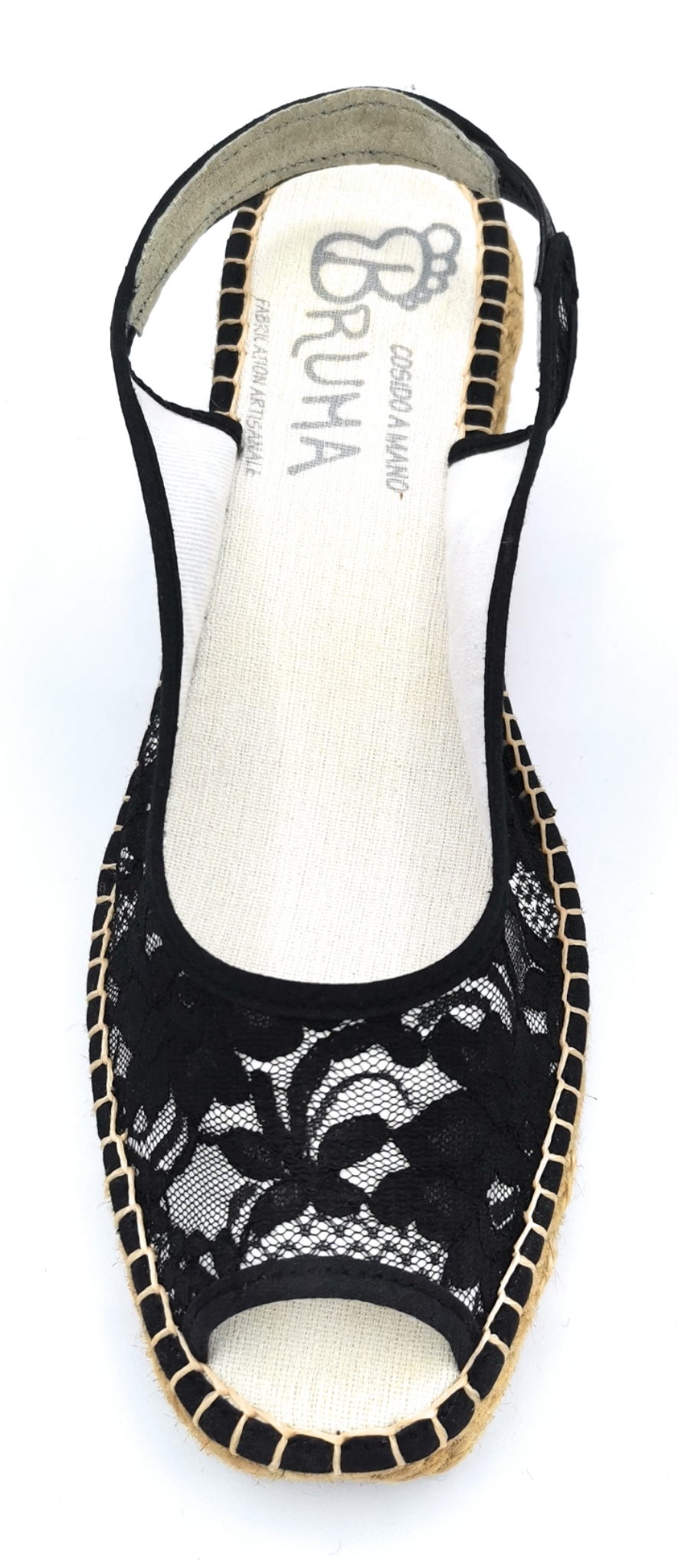 Sandalia negra encaje