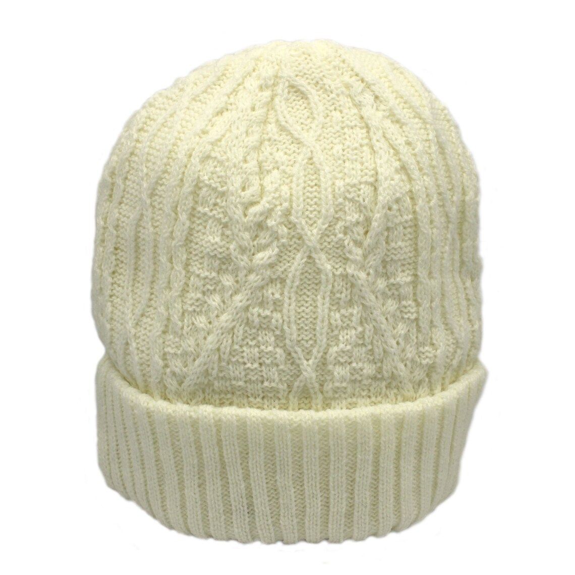 Gorro lana Beanie color crema
