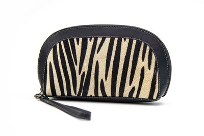 Bolso portatodo de piel con estampado de cebra