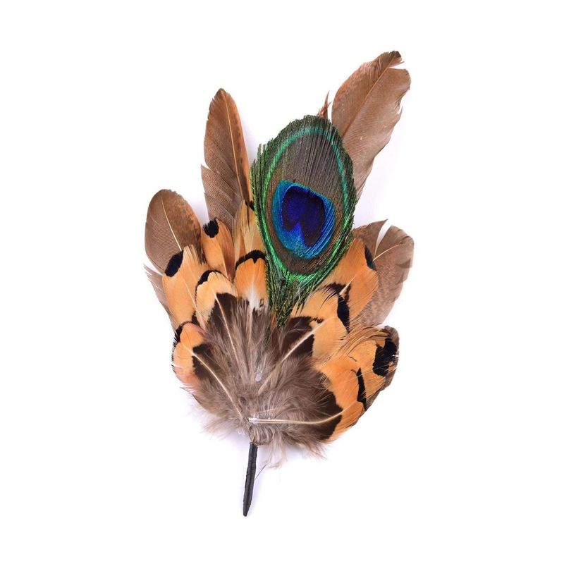 Plumas con ojo de pavo real para sombrero Heather