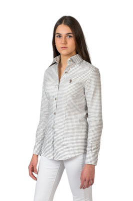 Camisa mujer cuadros verde y marrón