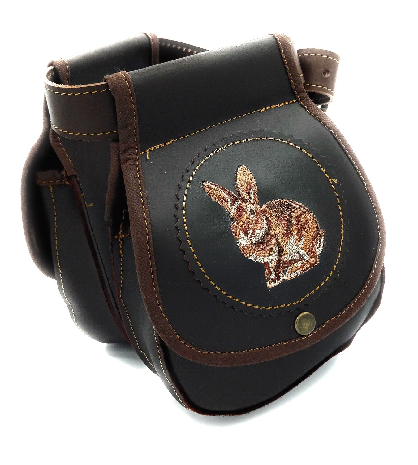 Bolsa doble de ojeo de piel