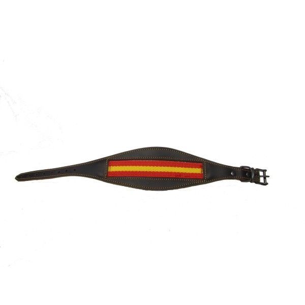 Collar galgo ancho con bandera de España