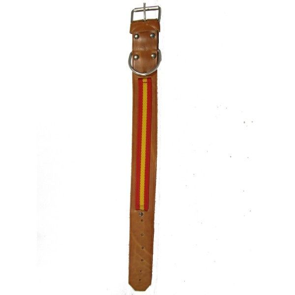 Collar vaqueta para mastín con bandera 55 cm