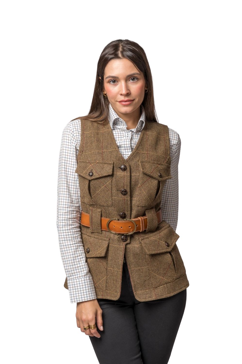 Chaleco de lana 4 bolsillos