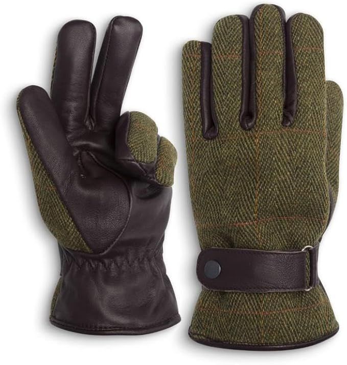 Guantes tweed verde