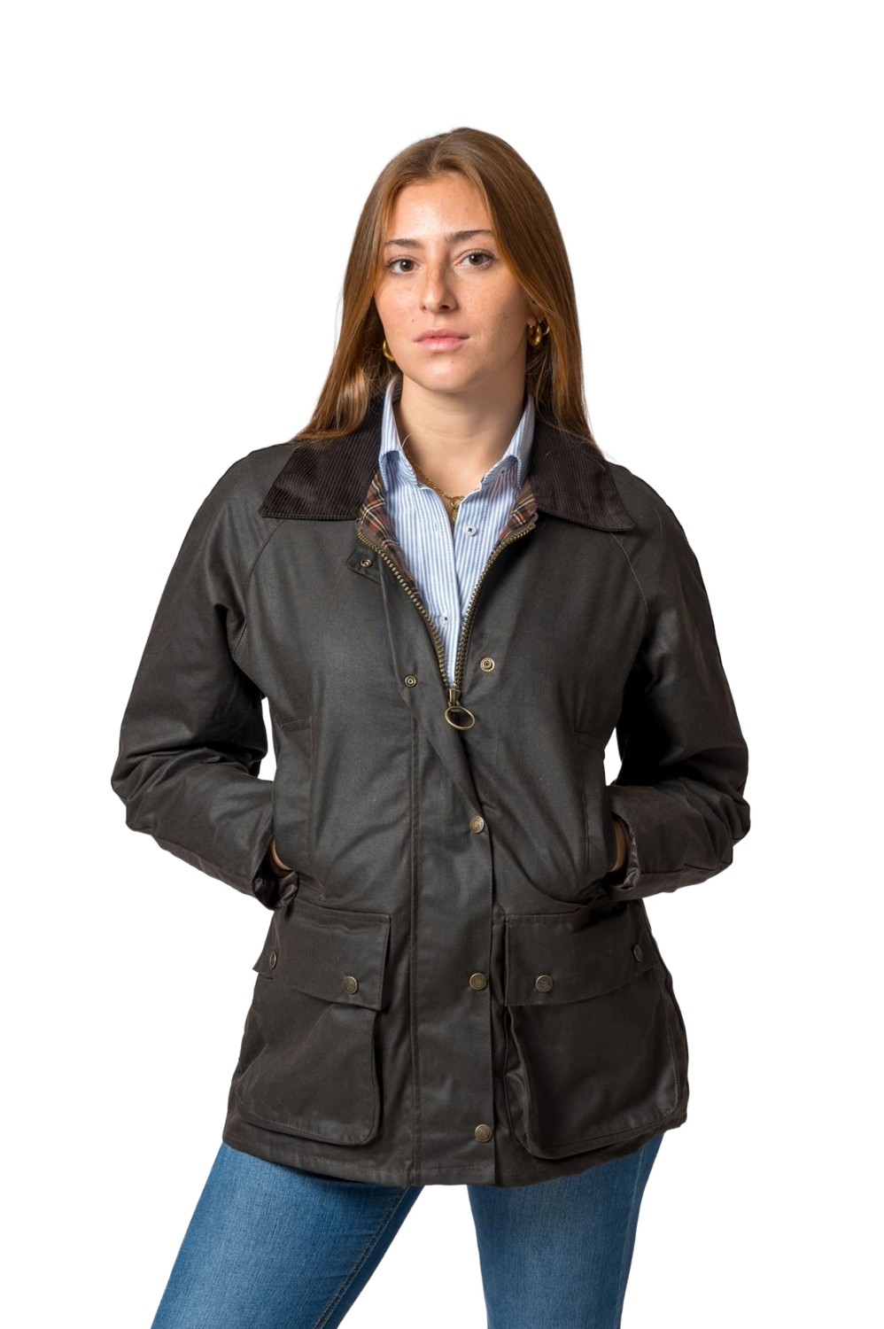 Chaqueta encerada woman wax classic marrón
