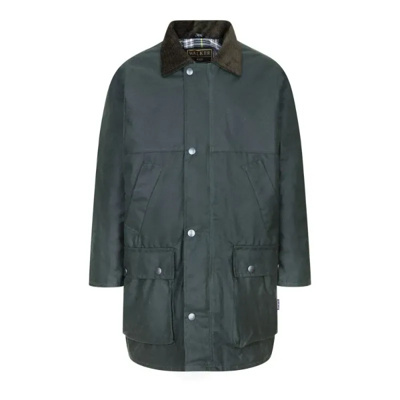 Chaqueta encerada niño Hudson JKT Olive de Walter and Hawkes