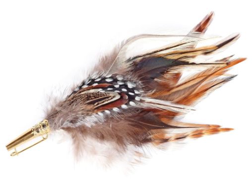 Pluma para sombrero de gallina de Guinea con manchas Heather ZF020 Pluma para sombrero de gallina de Guinea con manchas Heather ZF020