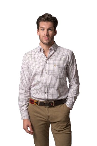 Camisa cuadros camel y marrón Camisa cuadros camel y marrón