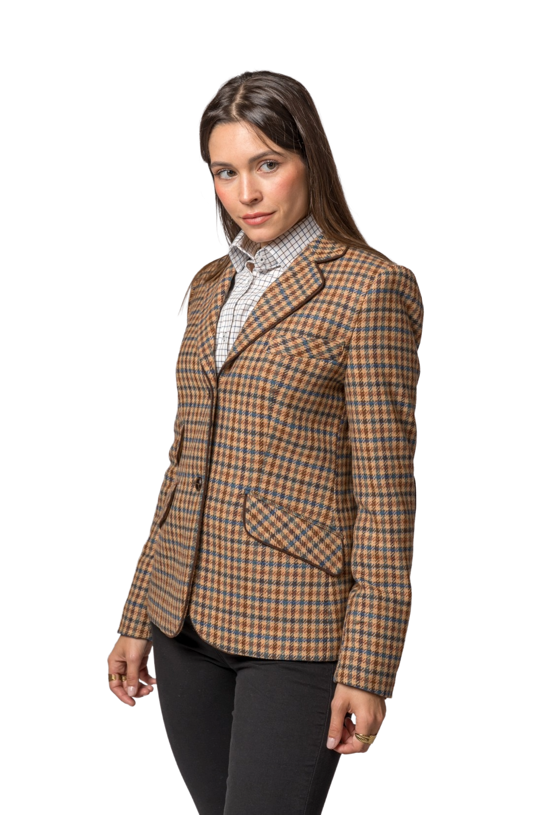 Chaqueta de lana pata de gallo