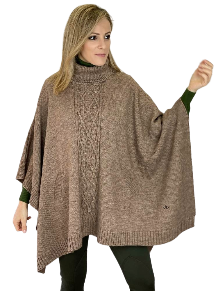 Poncho Caza Mujer Details Tostado