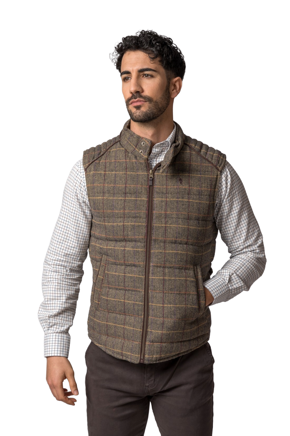 Chaleco Verona Acolchado de Hombre, Espiga Tweed