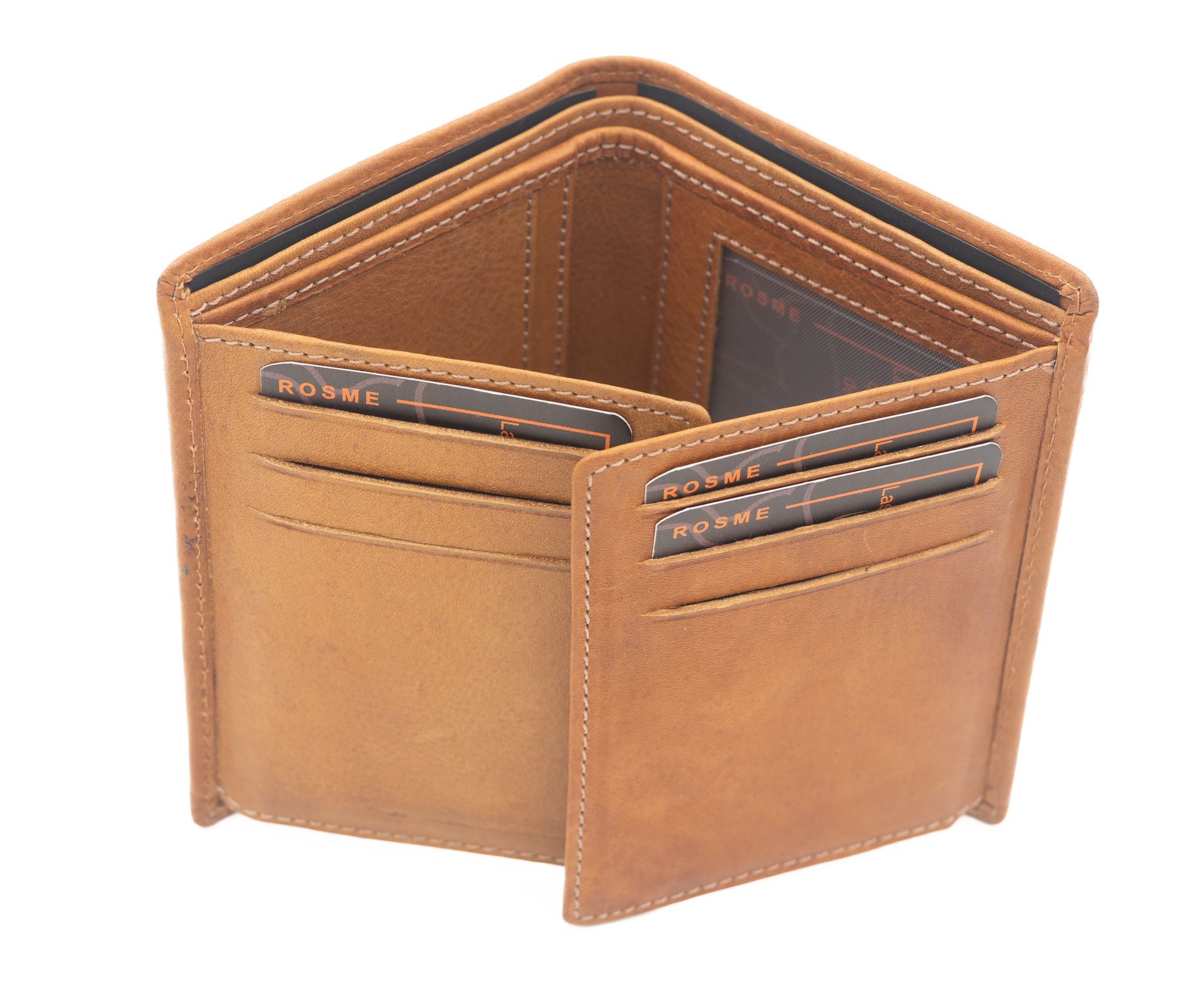 Cartera de piel marrón con bandera de España | Cartera para billetes y tarjetas 7395