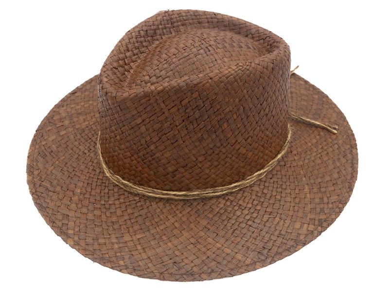 Sombrero de fibras naturales marrón para mujer | Sombrero de verano ajustable 22939