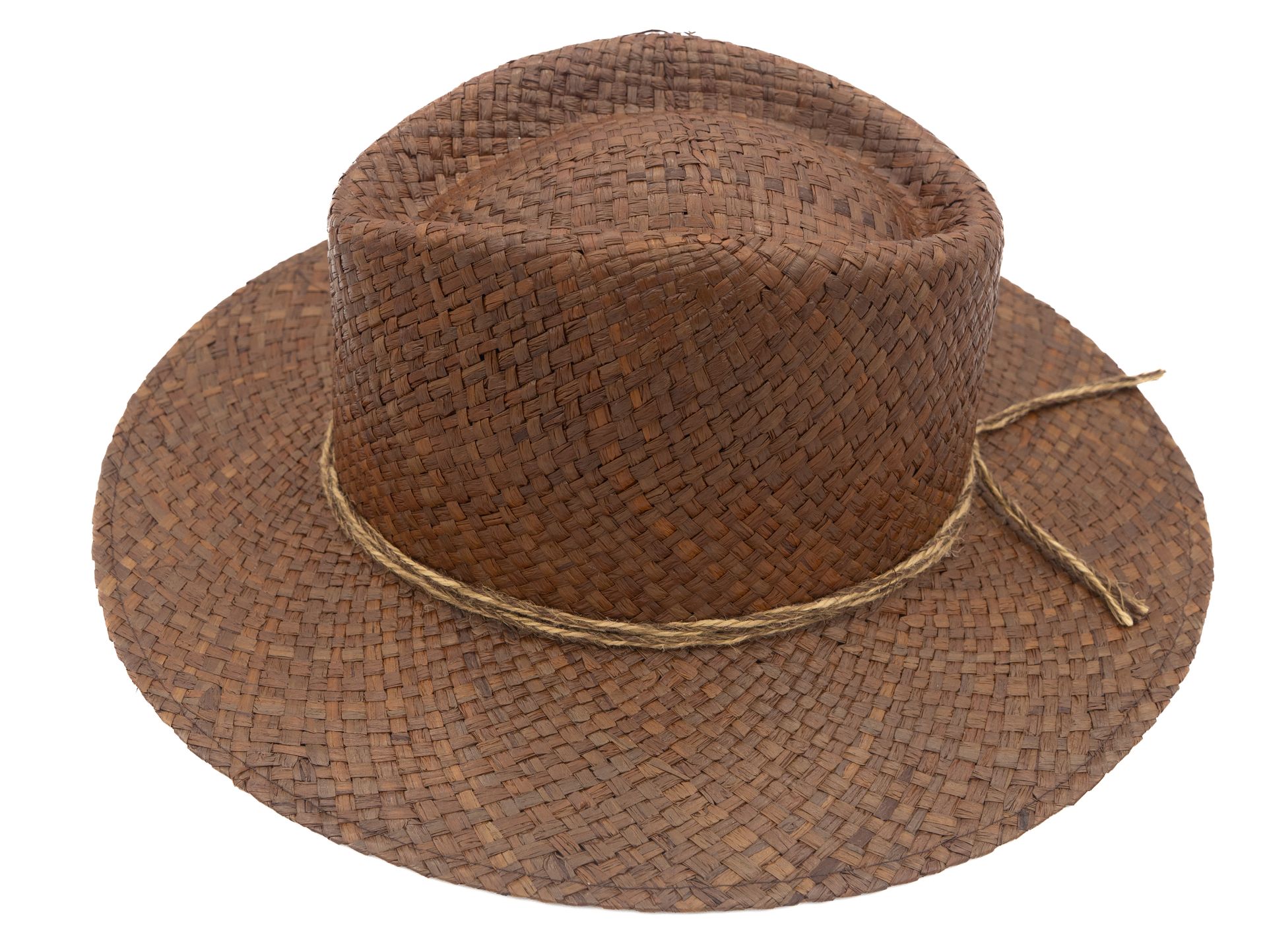 Sombrero de fibras naturales marrón para mujer | Sombrero de verano ajustable 22939