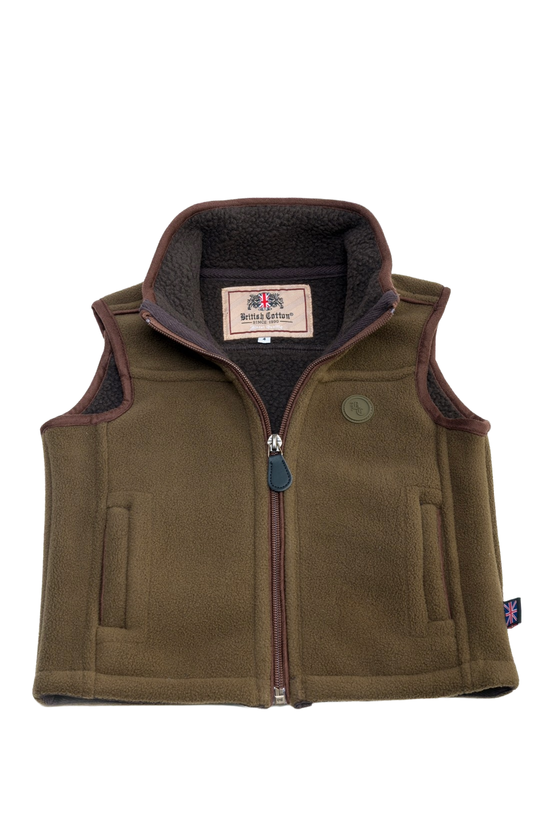 Chaleco polar niño camel olive