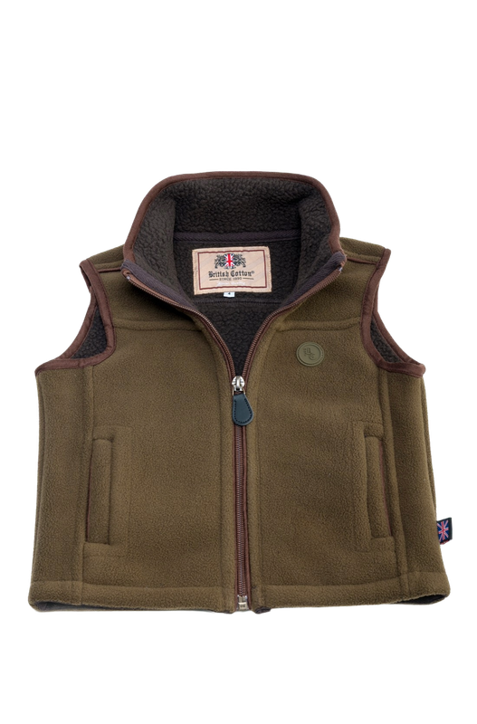 Chaleco polar niño camel olive
