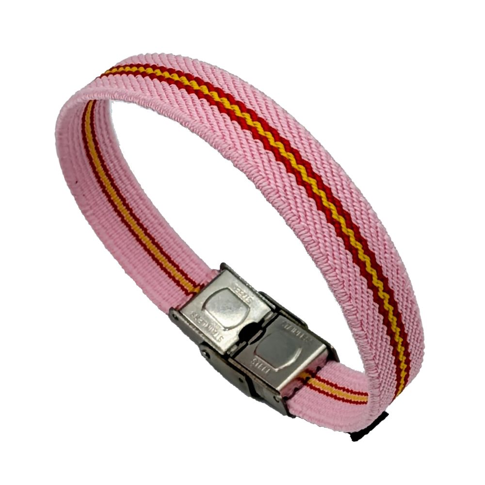 Pulsera con broche bandera de España. Varios colores.
