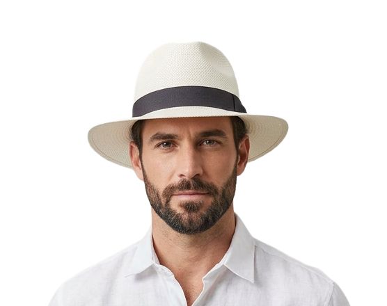 Sombrero blanco con cinta negra Sombrero blanco con cinta negra