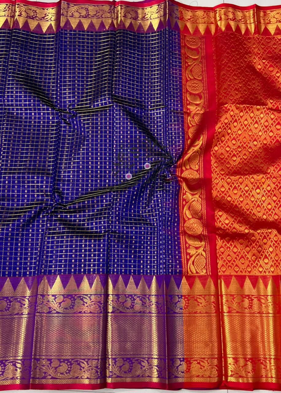 Beautiful colors of  Pure Handloom Kanchi Kuppadam Pattu Sarees