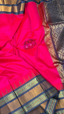 Beautiful colors of  Pure Handloom Kuttu Bordered Kuppadam Pattu Sarees