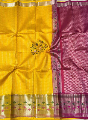 Beautiful Handloom Paithani Bordered Kanchi Kuppadam sarees