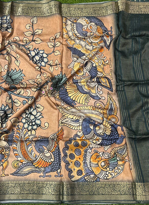 Dola Crape Silk Sarees With Eleghant Digital Print Designs