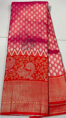 Beautiful Fancy Kanjeevaram Silk Sarees With Contrast Heavy Weaving Borders