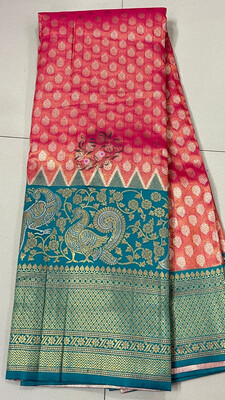 Beautiful Fancy Kanjeevaram Silk Sarees With Contrast Heavy Weaving Borders