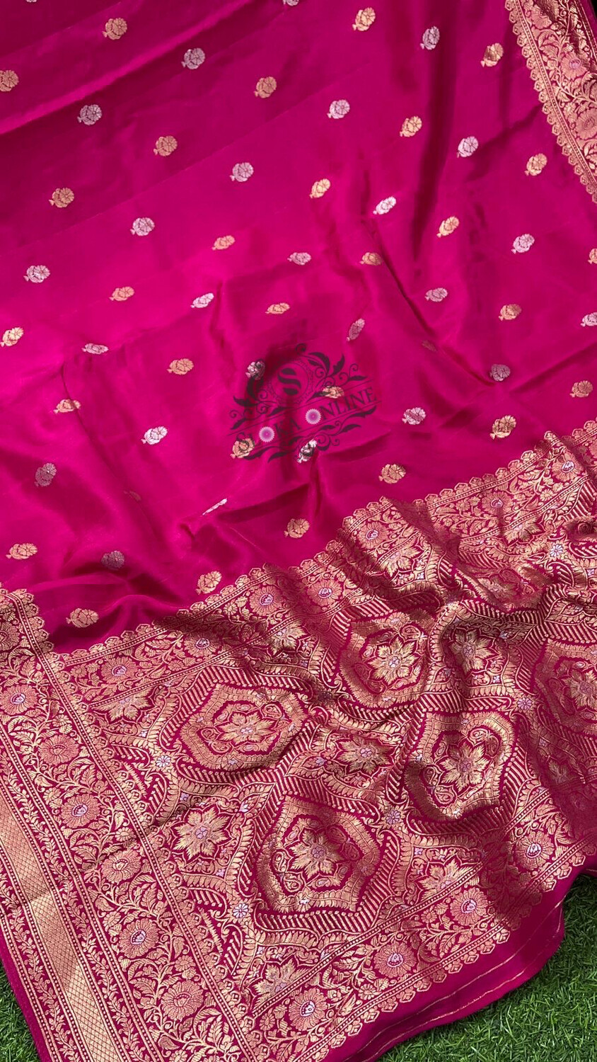 Beautiful and Elegant Banarasi Pure Munga Crape Silk Sarees