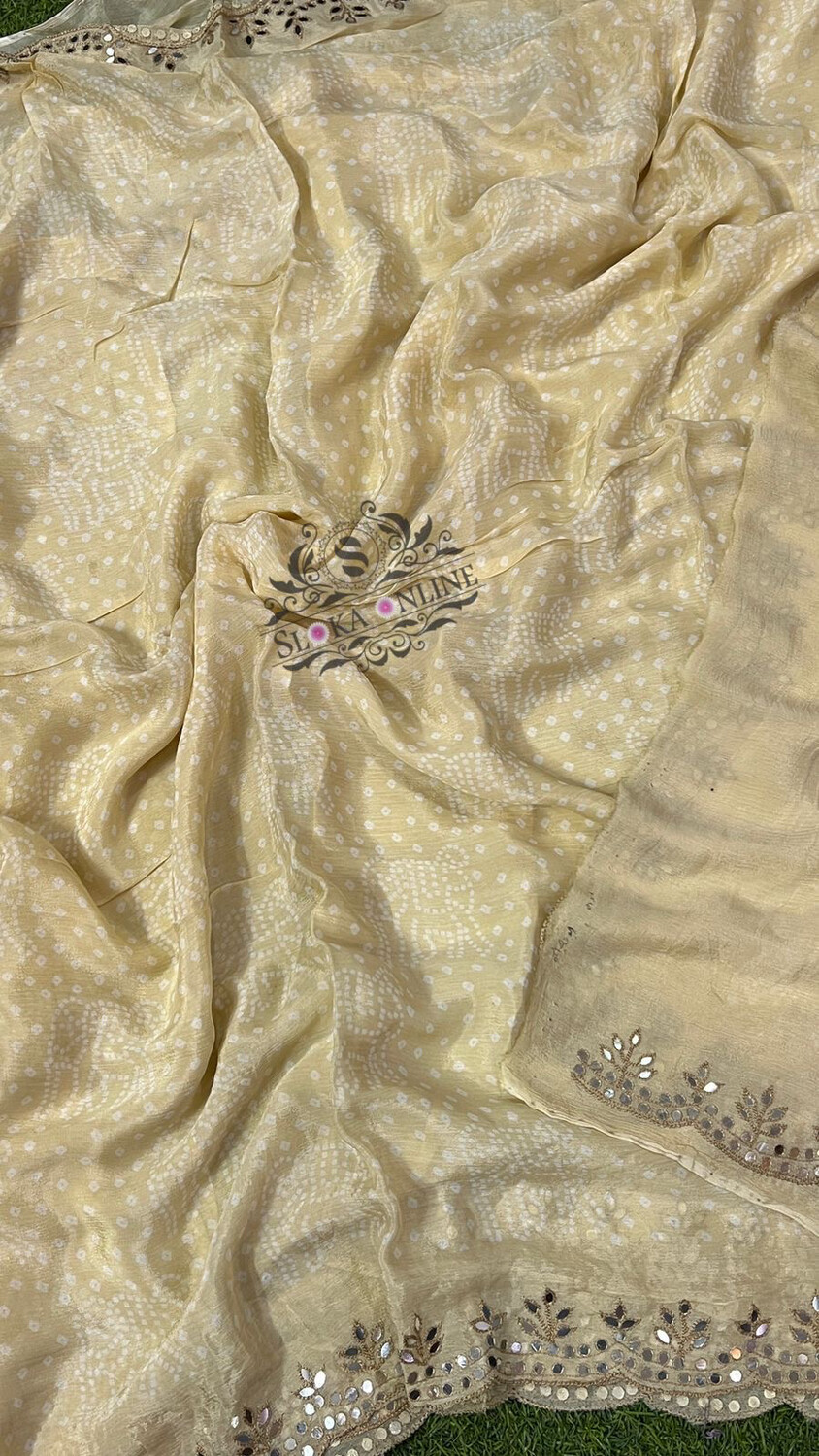 Crape Silk Sarees With Eleghant Digital Print And mirror Work 