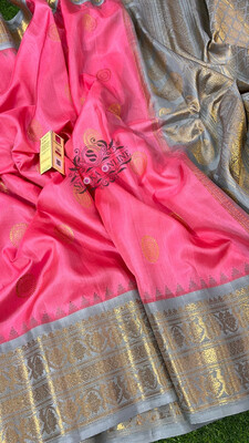 Beautiful Pure Handloom Gadwal Silk Sarees With Silk Mark
