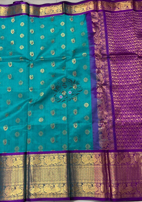 Beautiful colors of  Pure Handloom kanchi Kuppadam Pattu Sarees