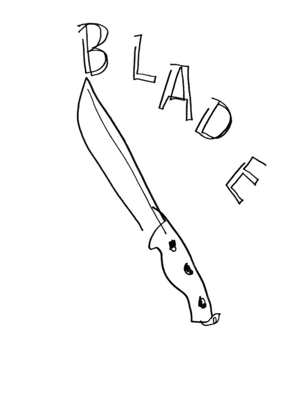 Dessin sans regarder d'un couteau
