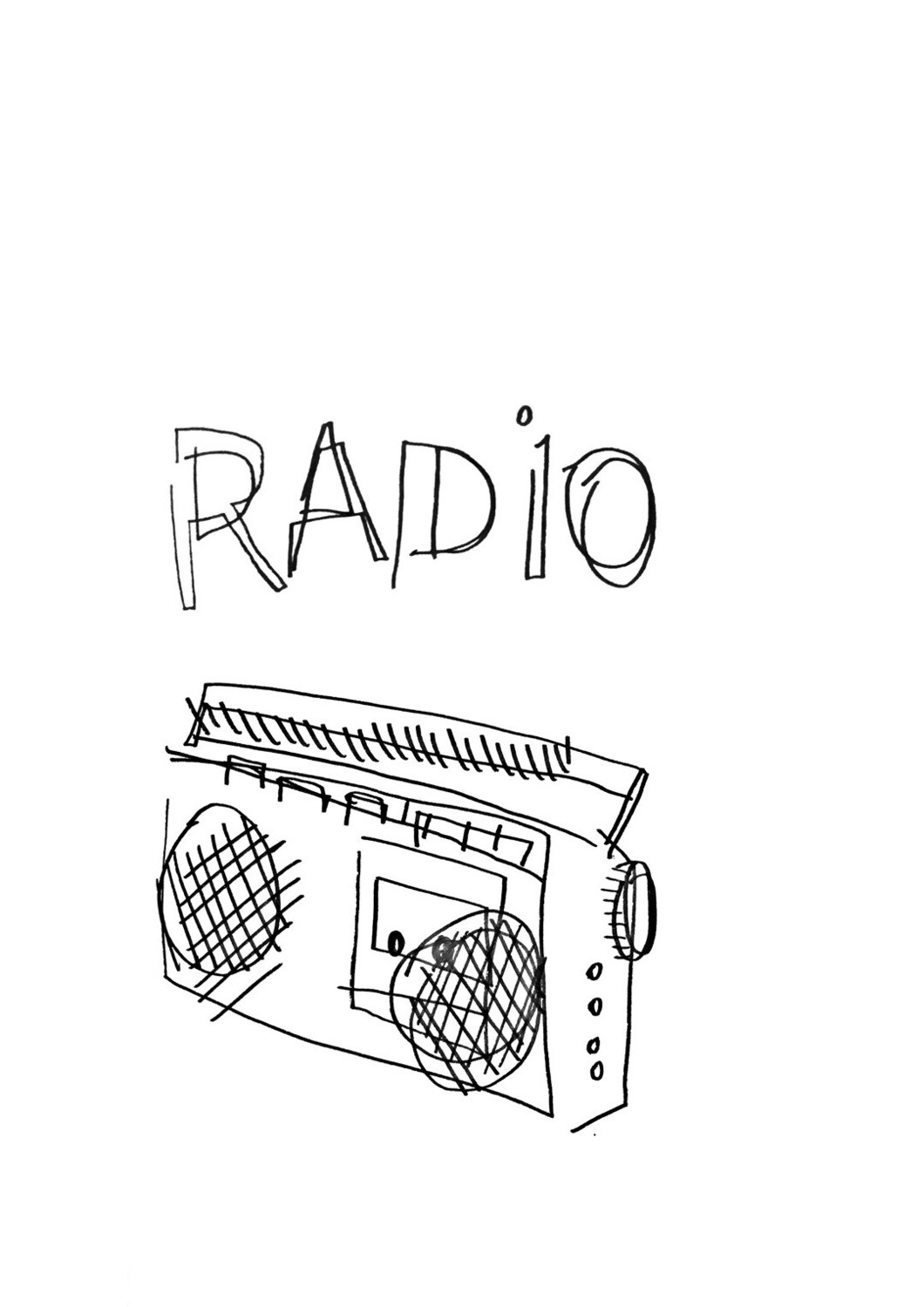 Dessin sans regarder d'une radio