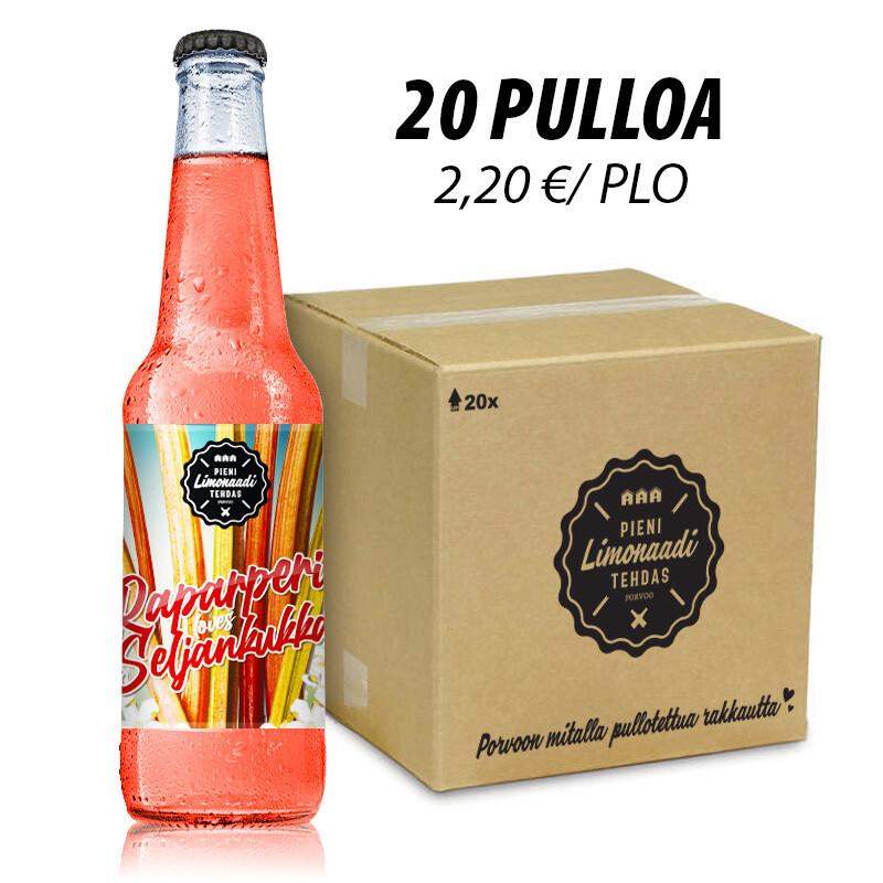 Raparperi-Seljankukka - 20 pullon laatikko Raparperi-Seljankukka - 20 pullon laatikko