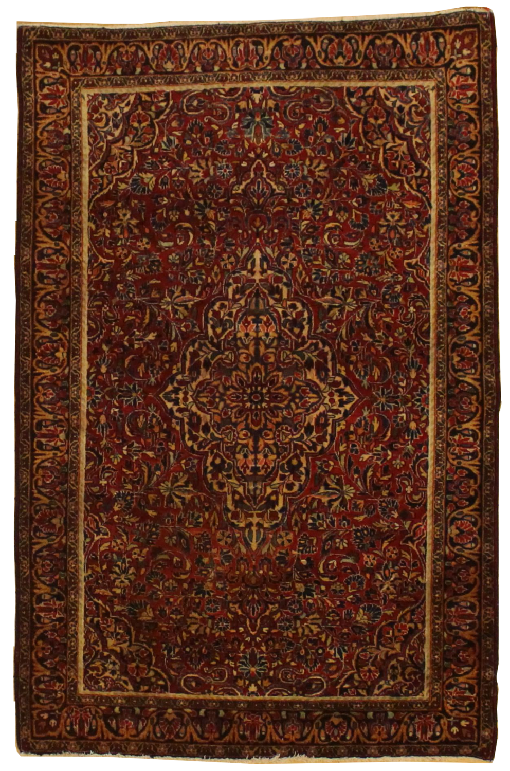 Antique Persian Sarouk - 4&#39;3&quot; x 6&#39;6&quot;
