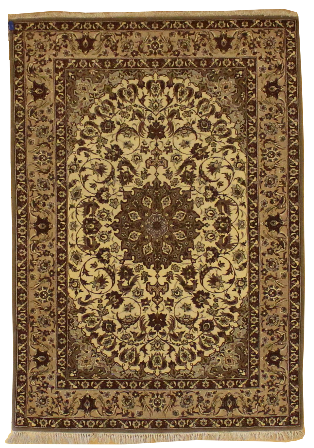 Fine Persian Isphahan Silk / Wool - 3.7 x 5.2