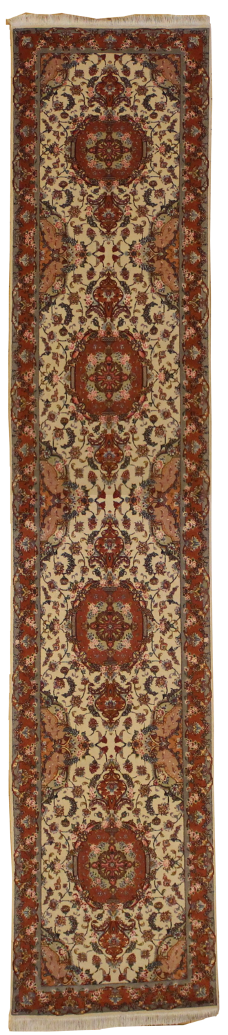 Fine Persian Tabriz Wool / Silk - 2.8 x 13.2