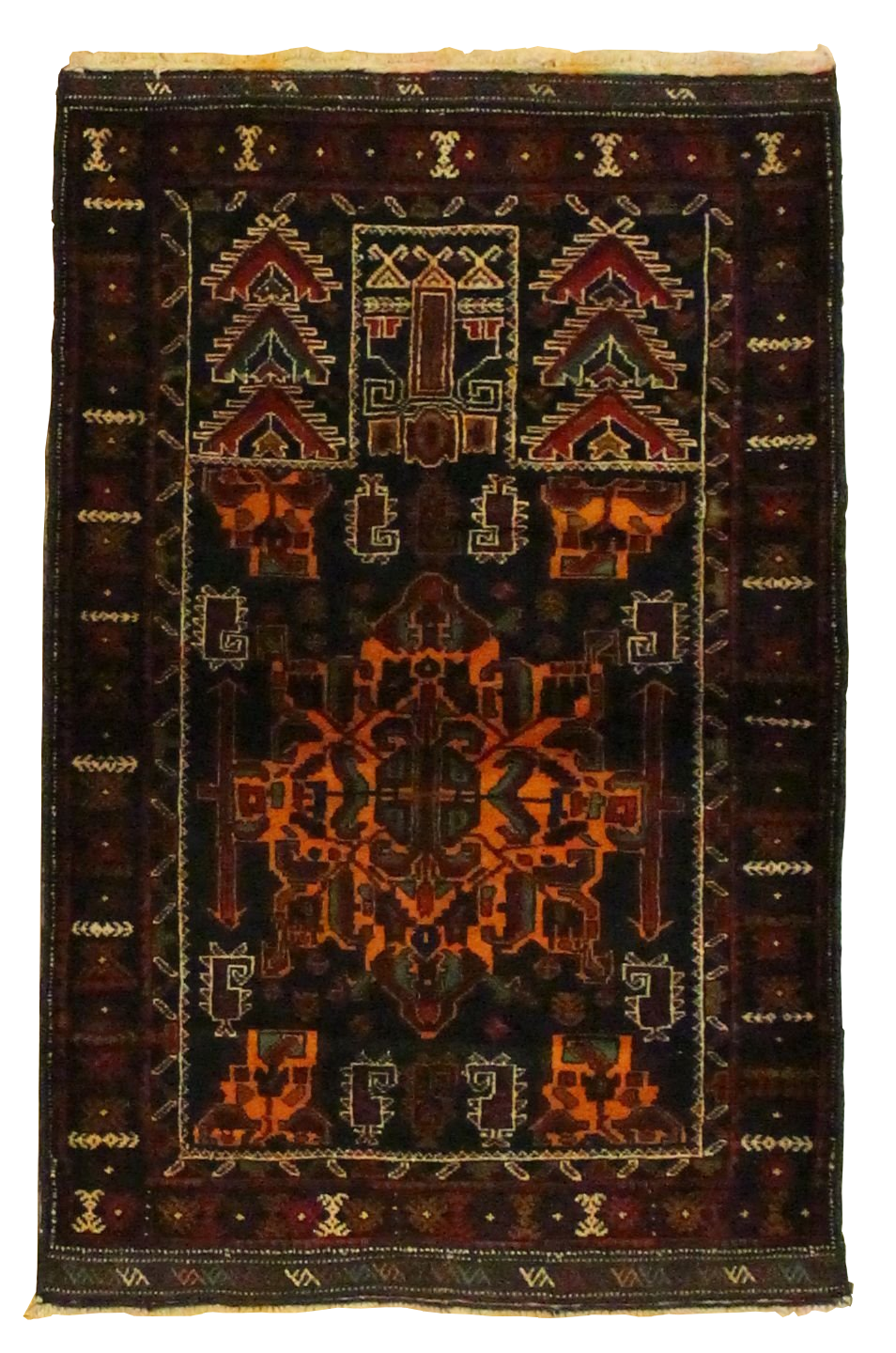 Beluchi Throw Rug - 3&#39; 1&quot; x 4&#39; 8&quot;