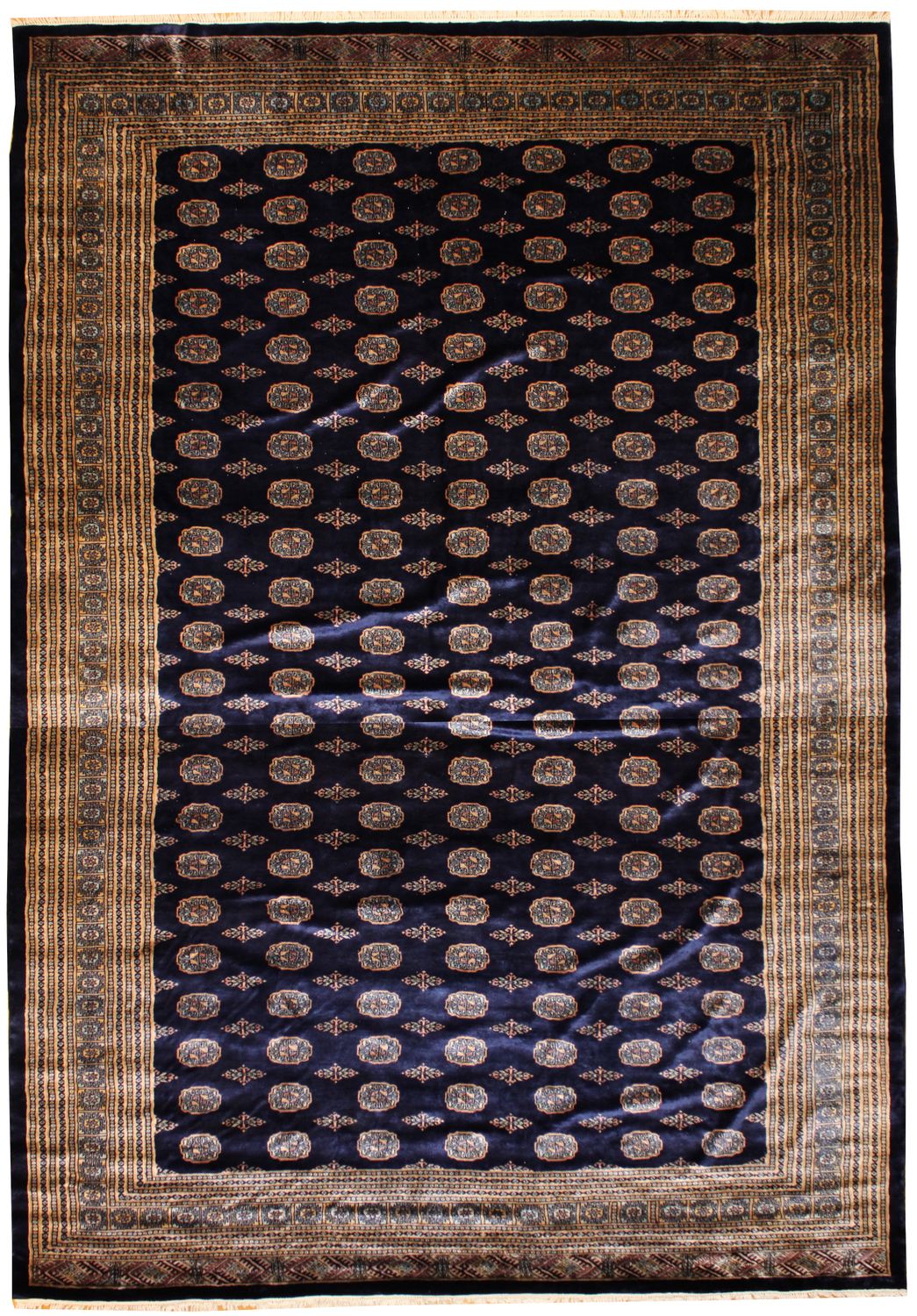 Pakistani Bokhara – Dark Navy Blue - 10.2 x 14.5