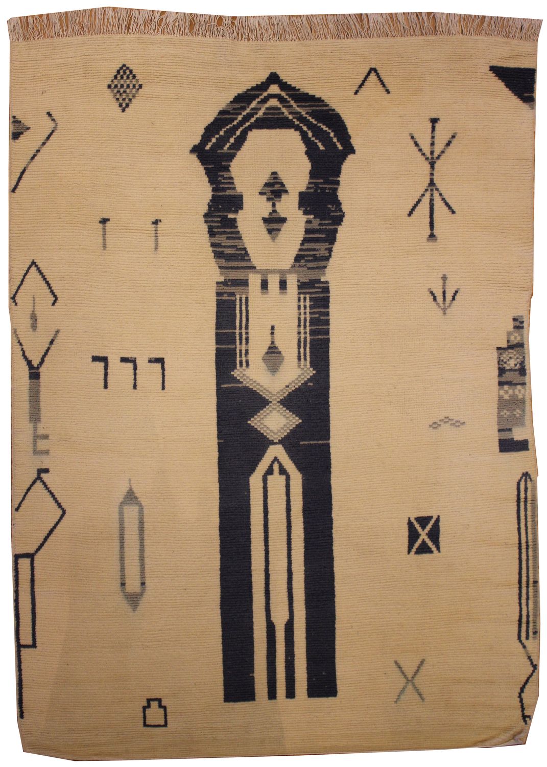 Moroccan – Ivory and Blue - 6.8 x 9.2