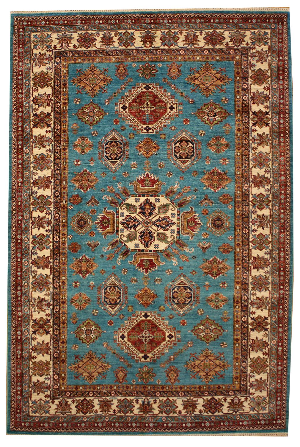 Kazak - Turquoise - 6.10 x 10.4