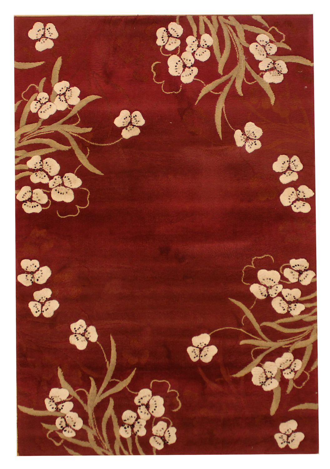 Olefin  Red Floral - 5.2 x 7.6